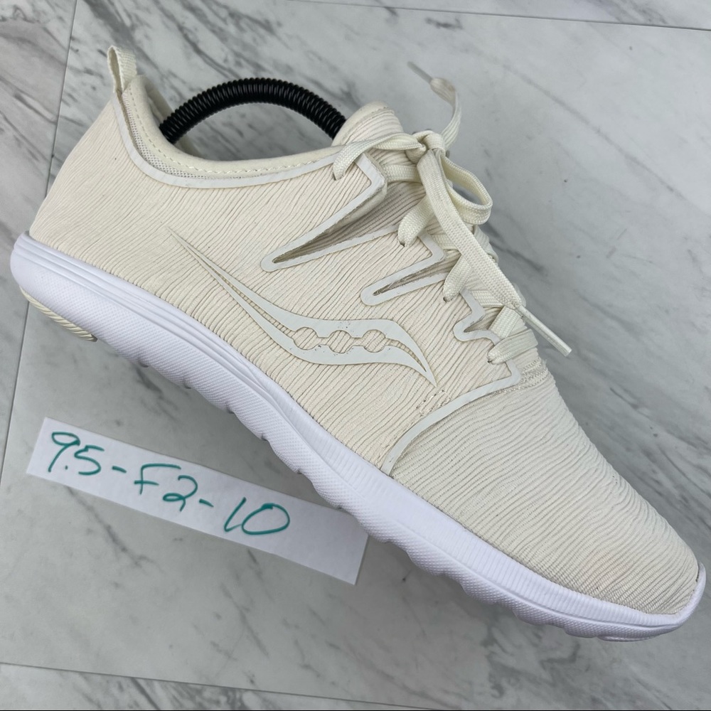 Saucony Women 9.5 Eros Lace Outdoor Jogging Sneaker Off White Shoes